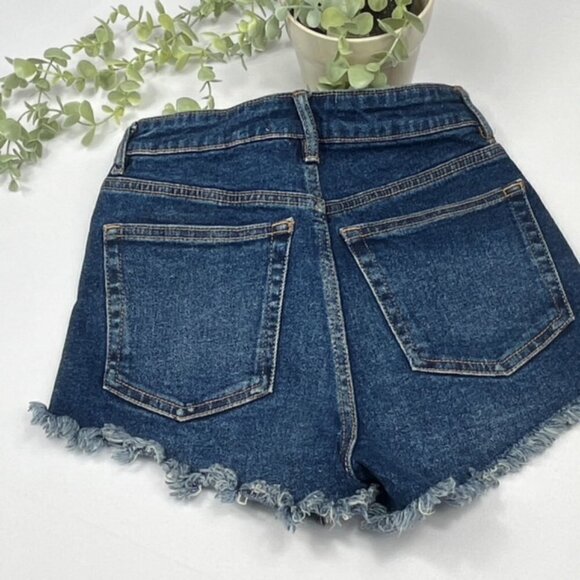 Zara Distressed High Rise Super Short Jean Short, Size: 00 - Picture 2 of 3